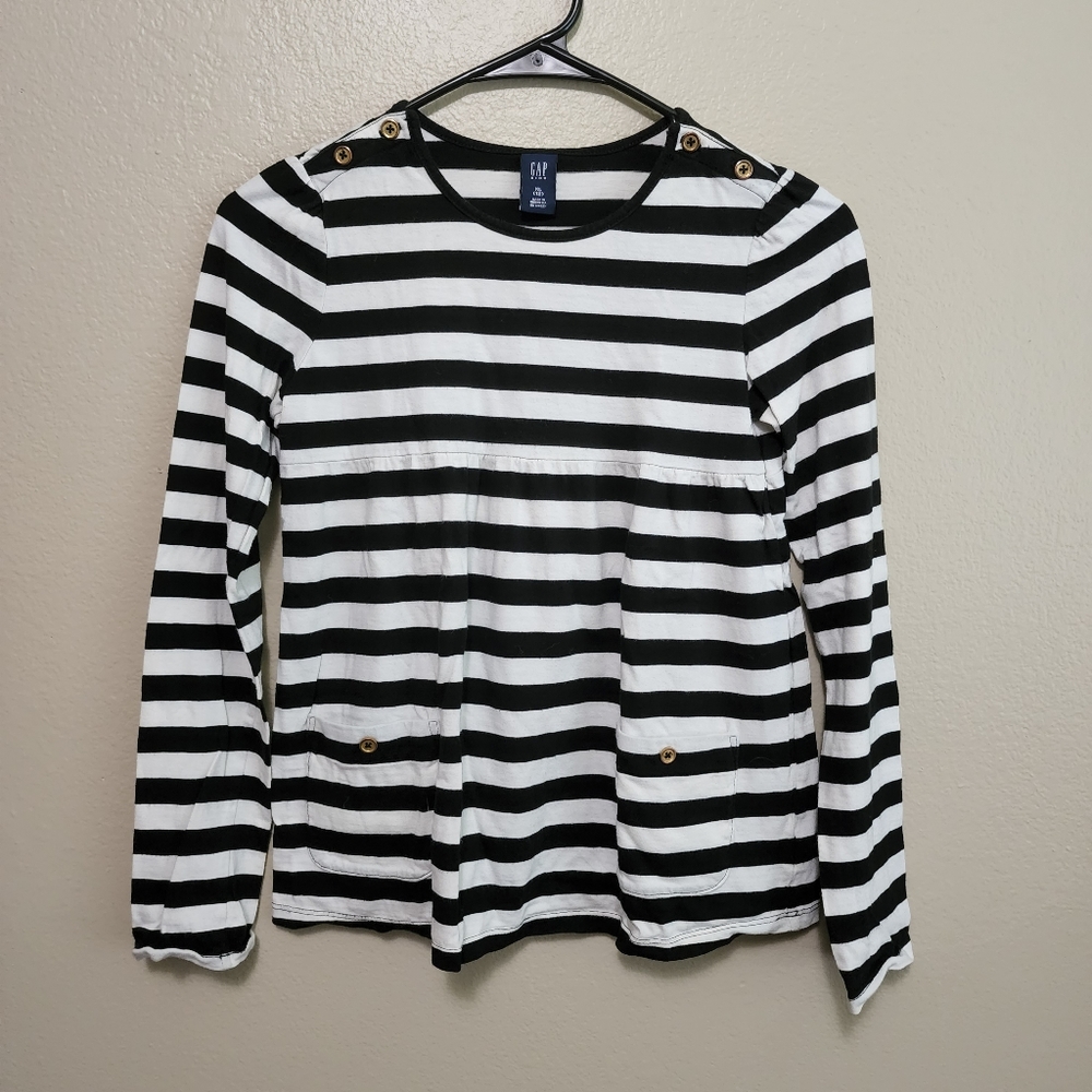 Striped Long-sleeve Gap Peplum w/Pockets